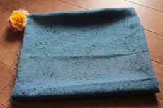 画像1: 【日本製】刺繍レース生地　約95cm×約1ｍ　ペイズリー柄　ブルーグリーン (1)