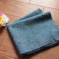 画像1: 【日本製】刺繍レース生地　約35cm×約60cｍ　ペイズリー柄　ブルーグリーン (1)