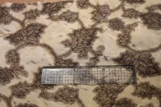 画像2: 【日本製】ボタニカル刺繍レース　ラメ刺繍糸　ブラウン　45cm×50ｃｍ (2)
