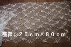 画像6: 薔薇、小花刺繍レース6種類セット　オフホワイト06-4704-0881　計4.4ｍ (6)