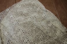 画像1: 【日本製】薔薇柄刺繍レース　ドット花柄　30cm×60ｃm (1)