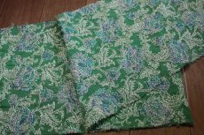 画像1: 【日本製】ラメの刺繍糸が美しい花柄刺繍レース　20cm×90ｃｍ　グリーン (1)