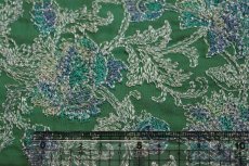 画像5: 【日本製】ラメの刺繍糸が美しい花柄刺繍レース　20cm×90ｃｍ　グリーン (5)