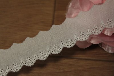 画像3: 【綺麗な日本製】6ｍ巻！幅2.3cm小花綿レース　ホワイト業販向けレース