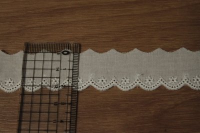画像1: 【綺麗な日本製】6ｍ巻！幅2.3cm小花綿レース　ホワイト業販向けレース