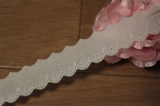 画像5: 【綺麗な日本製】6ｍ巻！幅2.3cm小花綿レース　ホワイト業販向けレース (5)