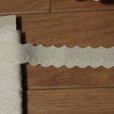 画像1: 【綺麗な日本製】6ｍ巻！幅2.3cm小花綿レース　ホワイト業販向けレース (1)