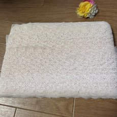 画像7: 【日本製】チュールレース　ピーチ色　幅4.5cm可愛い小花柄　 (7)