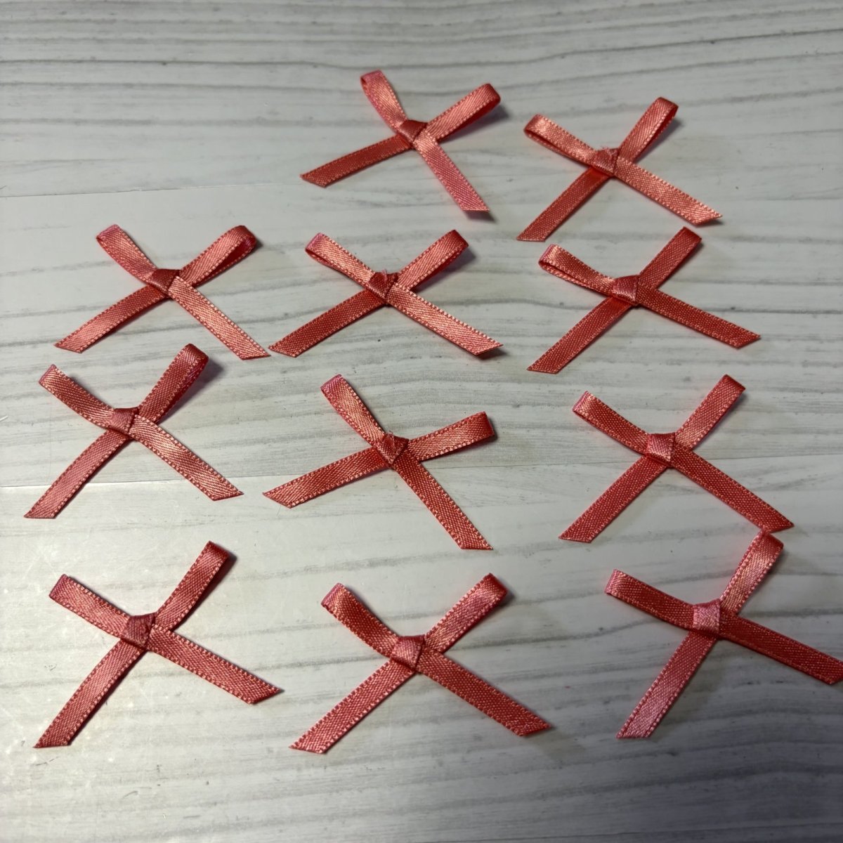 画像1: 11個セット！幅4cmリボンモチーフ　オレンジ　ハンドメイドに (1)