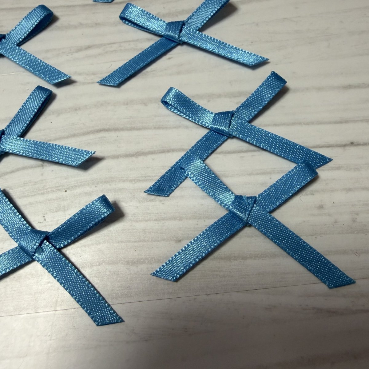 画像5: 13個セット！幅4cmリボンモチーフ　スカイブルー　ハンドメイドに (5)