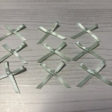 画像1: 9個セット！幅4cmリボンモチーフ　ミントグリーン　ハンドメイドに (1)