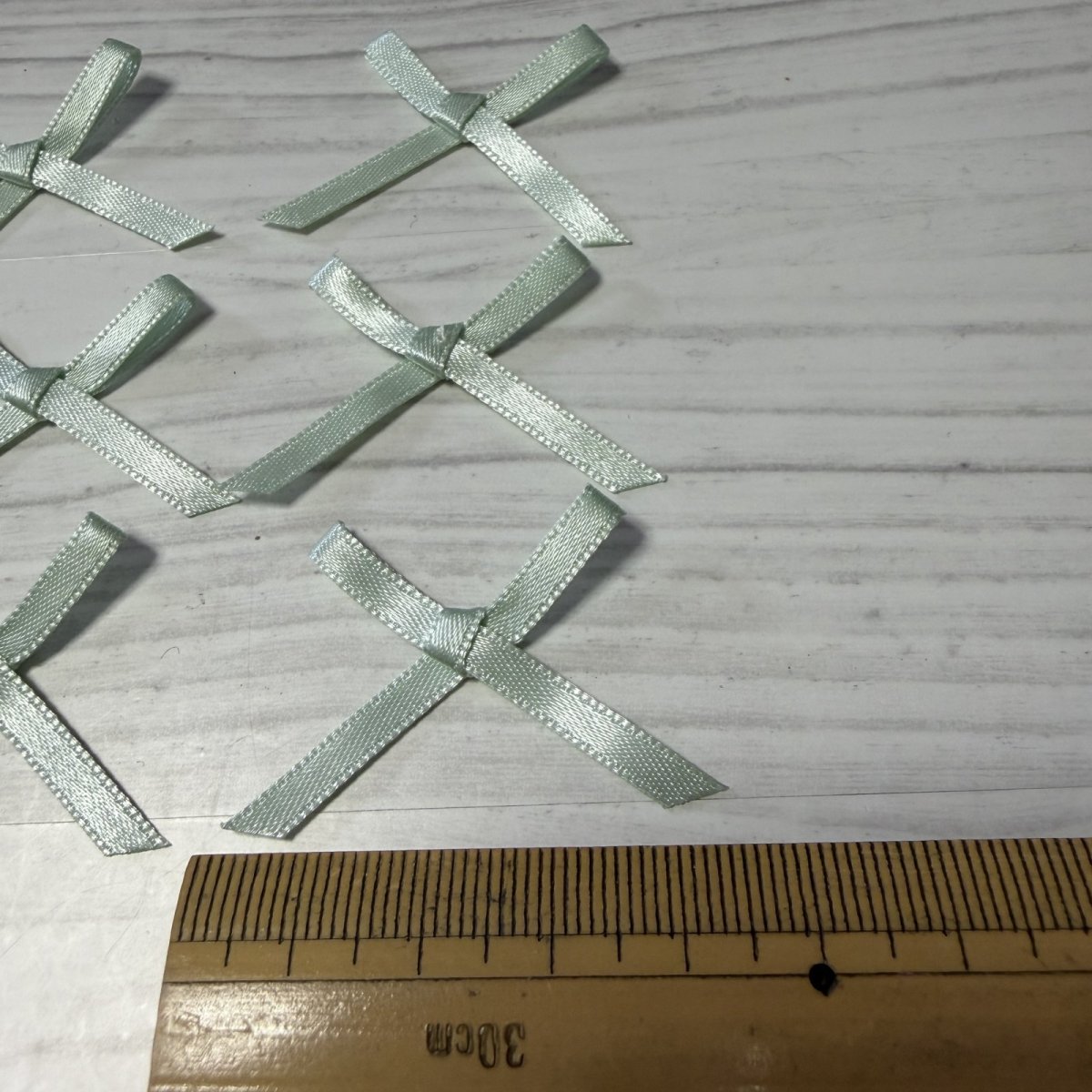 画像3: 9個セット！幅4cmリボンモチーフ　ミントグリーン　ハンドメイドに (3)