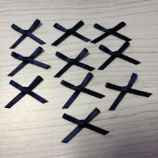 画像1: 10個セット！幅4cmリボンモチーフ　ネイビー　ハンドメイドに (1)