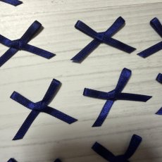 画像2: 17個セット！幅4cmリボンモチーフ　ネイビー　ハンドメイドに (2)