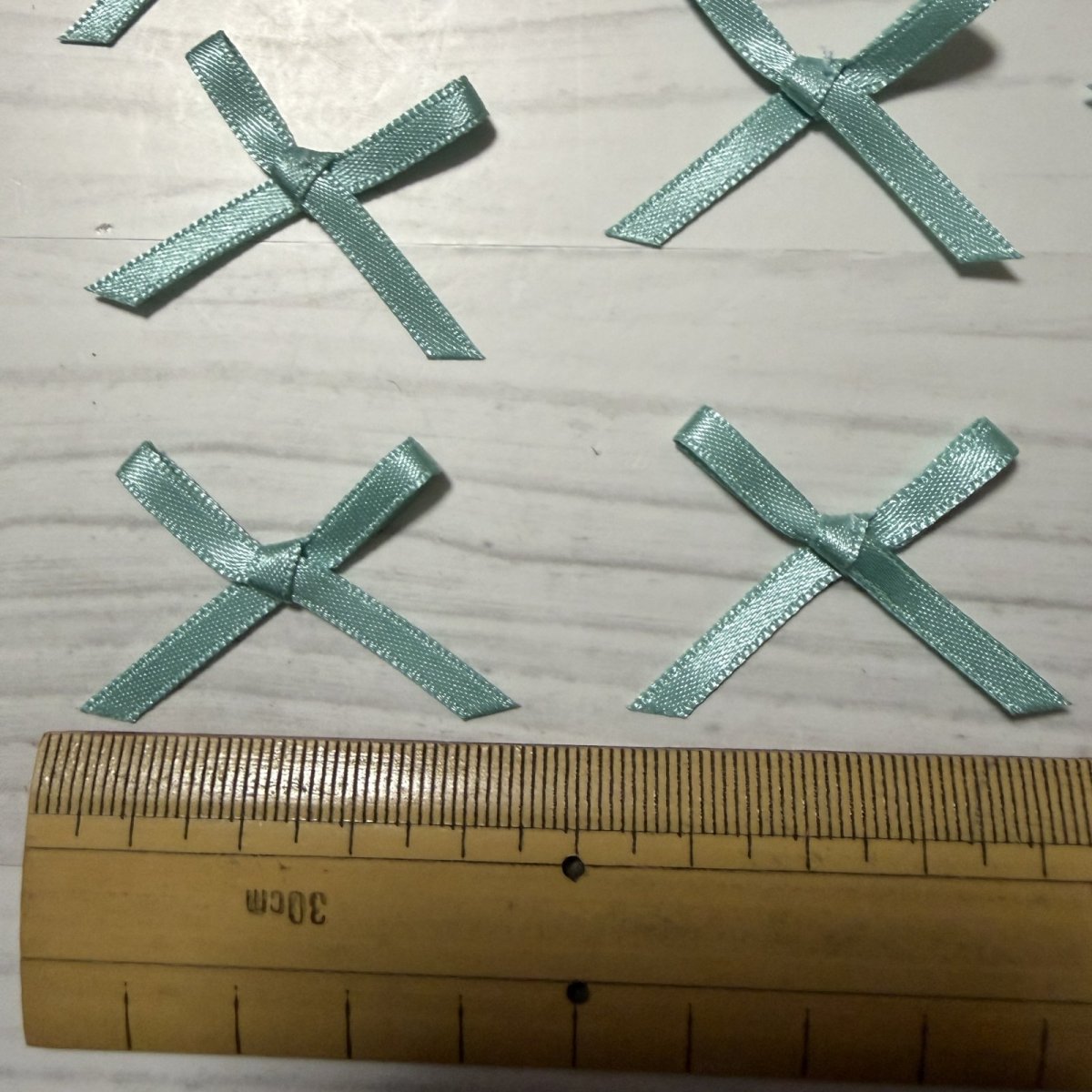 画像2: 15個セット！幅4cmリボンモチーフ　ミントグリーン　ハンドメイドに (2)