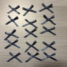 画像1: 15個セット！幅4cmリボンモチーフ　ブルーグレー　ハンドメイドに (1)