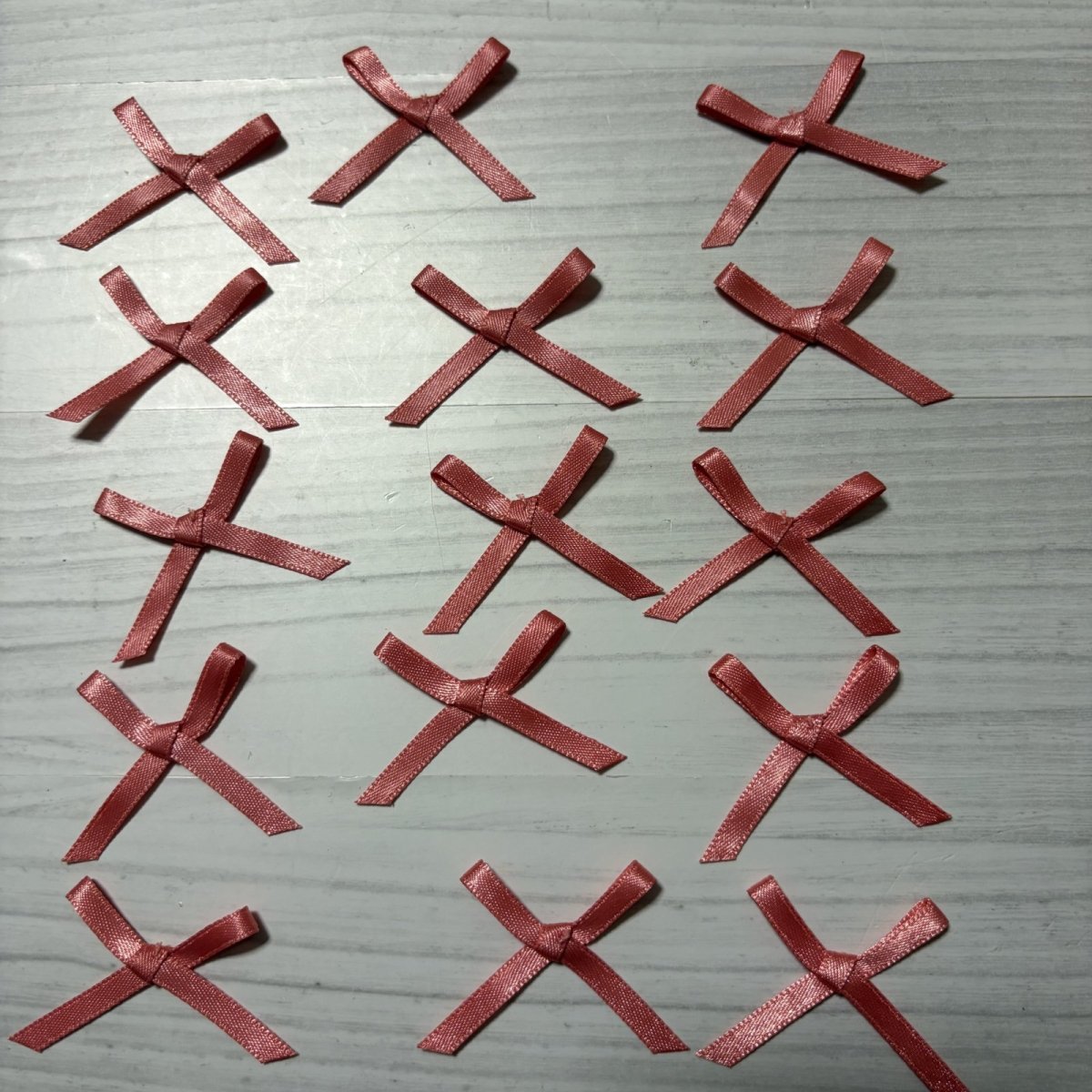 画像1: 15個セット！幅4cmリボンモチーフ　オレンジ　ハンドメイドに (1)