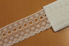 画像1: 【1点限り】2ｍ！幅4.2cmリボン通しフランス製リバーレース　オフホワイト (1)