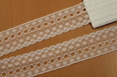 画像3: 【1点限り】2ｍ！幅4.2cmリボン通しフランス製リバーレース　オフホワイト