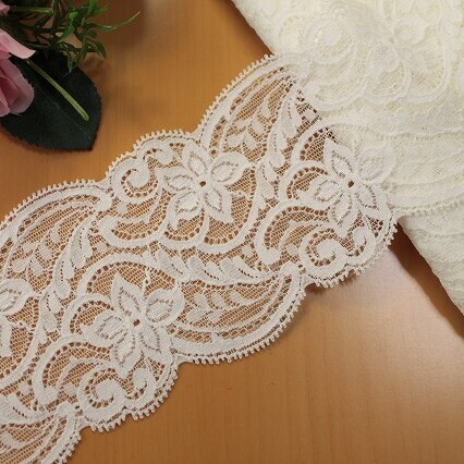 レースのお店 ななか ☆ストレッチリバーレース オフホワイト 幅8cm 